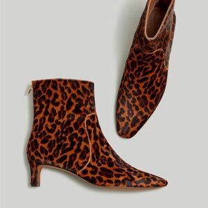 Madewell The Dimes Kitten Heel Ankle Boots in Calf Hair